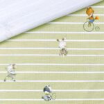 Single Jersey - Zirkustiere/Streifen - Helle Pistazie