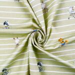 Single Jersey - Zirkustiere/Streifen - Helle Pistazie