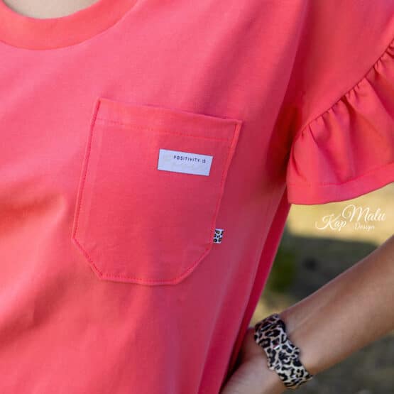 DIY Stoffe Outfit - Single Jersey Dark Pink Coral - Label