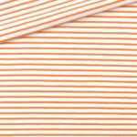 Single Jersey - Warmweiß mit 2 mm Sunkissed Orange Streifen