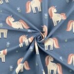 Single Jersey - Magische Einhörner - Jeansblau