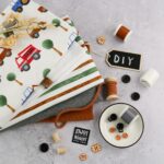 DIY Stoffe Mix - Label - Knöpfe - Garne