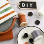 DIY Stoffe Mix - Knöpfe - Kordelstopper - Garn - Kordel