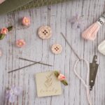 DIY Stoffe Mix - Label - Knöpfe - Sticknadeln