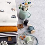 DIY Stoffe Mix - Knöpfe - Label - Kordel - Garne