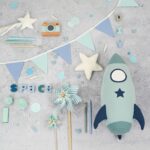 DIY Stoffe - Inspiration - Raketen Kissen – Paket 1 - Wimpelkette