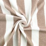 Frottee-Jersey - Breite Streifen - Cremeweiß/Toffee