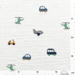 Musselin - Kleine Fahrzeuge - Weiß