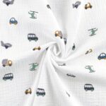 Musselin - Kleine Fahrzeuge - Weiß