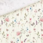 Rippenjersey – Butterflies & Flowers – Helles Natur