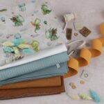 DIY Stoffe Mix - Label - Knöpfe - Gummiband - Kordel