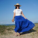 DIY Stoffe Outfit - Stufenrock Stinya - Shirt Finja - Plott - Blau Weiß - Mediterran