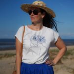 DIY Stoffe Outfit - Stufenrock Stinya - Shirt Finja - Plott - Blau Weiß - Mediterran