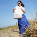 DIY Stoffe Outfit - Stufenrock Stinya - Shirt Finja - Plott - Blau Weiß - Mediterran - Strandtasche