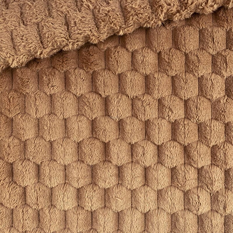 Waben Kuschelfleece - Plüsch - Toffee