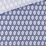 Musselin – Boho Rauten White & Blue