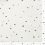 Popeline – Magic Stars – Wollweiß Rosa