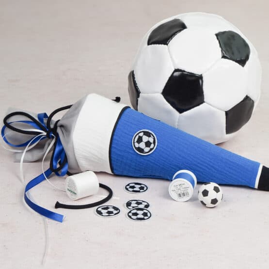 DIY Stoffe Mix - Fussball Aufnäher - Schultüte Sports