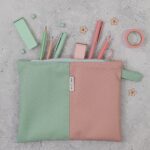 DIY Stoffe - Inspiration - Federmappe - Paket - Cutline Mint/Rosa - Kosmetiktasche