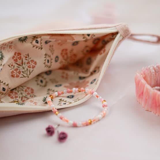 DIY Stoffe - Inspiration - Kosmetiktasche - Paket - Lachs-Altrosa Leinen