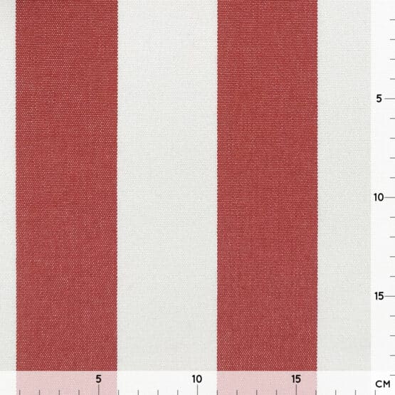 Outdoor- & Markisenstoff – Rot/Warmweiß – Streifen