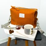 DIY Stoffe Inspiration - Kulturbeutel - Umhängetasche - Stepp -Musselin - Zimt