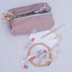 DIY Stoffe Inspiration - Kulturbeutel - Handarbeitstasche - Canvas Helles Altrosa