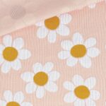 Rippenjersey - Daisies - Helles Lachs Altrosa