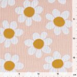 Rippenjersey - Daisies - Helles Lachs Altrosa