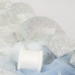 DIY Stoffe Mix - Tüll Schneeflocken - Gummiband - Garn