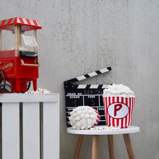 Diy Stoffe Inspiration - Popcorn - Paket Rot Weiss - Streifen