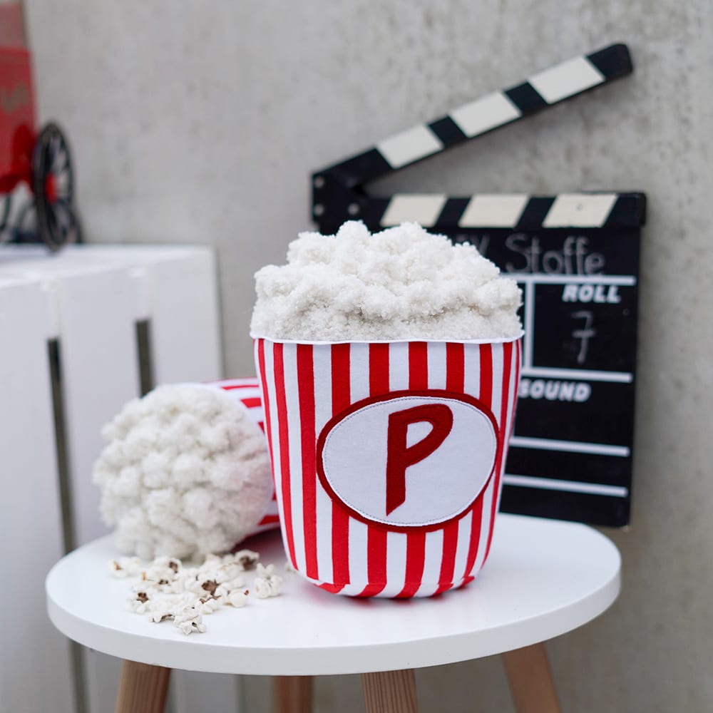 Diy Stoffe Inspiration - Popcorn - Paket Rot Weiss - Streifen