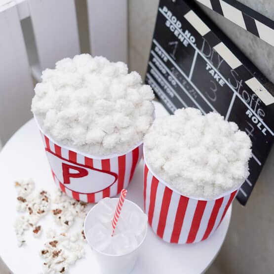 Diy Stoffe Inspiration - Popcorn - Paket Rot Weiss - Streifen