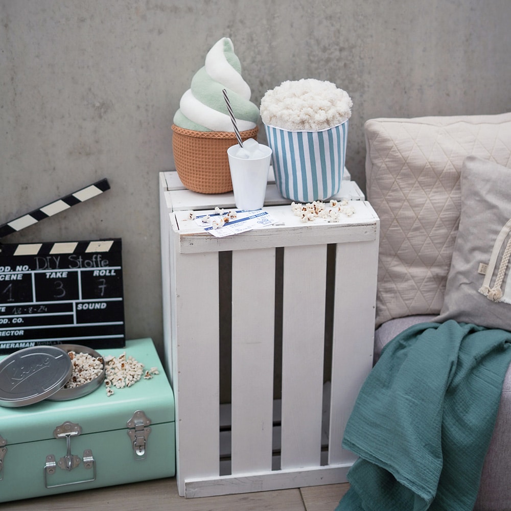 Diy Stoffe Inspiration - Popcorn - Paket Mint Weiss - Streifen - Softeis - Softeis