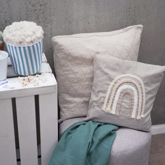 Diy Stoffe Inspiration - Popcorn - Paket Mint Weiss - Streifen - Softeis - Kissen