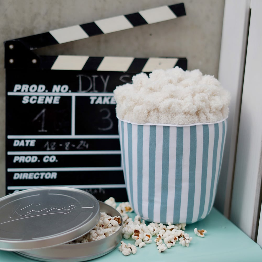 Diy Stoffe Inspiration - Popcorn - Paket Mint Weiss - Streifen