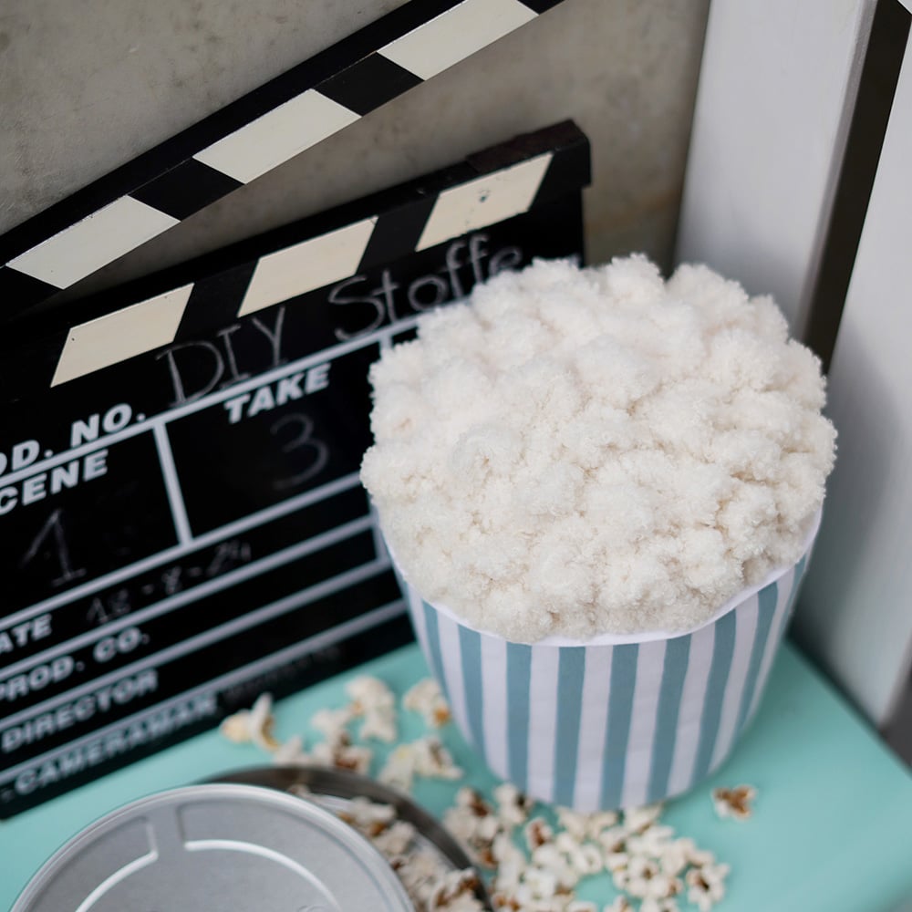 Diy Stoffe Inspiration - Popcorn - Paket Mint Weiss - Streifen