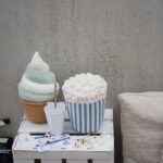 Diy Stoffe Inspiration - Popcorn - Paket Mint Weiss - Streifen - Softeis