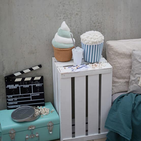 Diy Stoffe Inspiration - Popcorn - Paket Mint Weiss - Streifen - Softeis