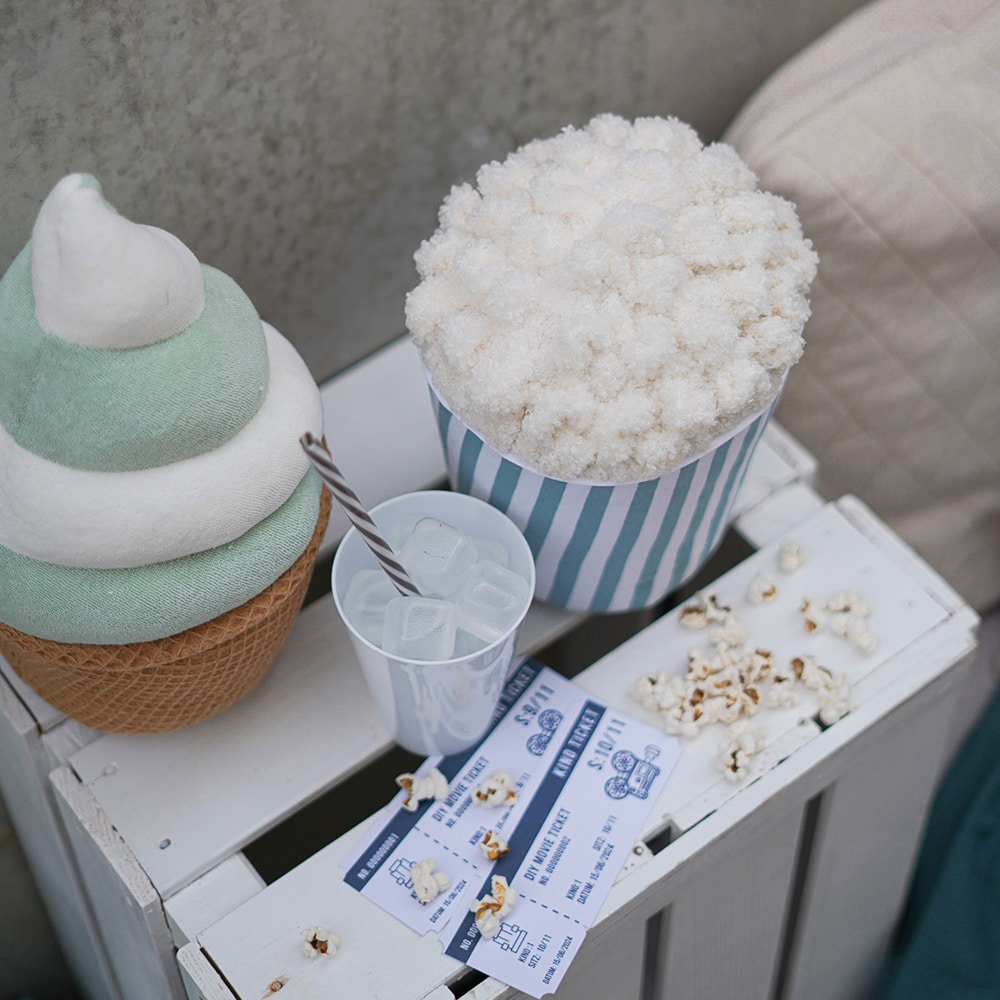 Diy Stoffe Inspiration - Popcorn - Paket Mint Weiss - Streifen - Softeis