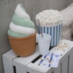 Diy Stoffe Inspiration - Popcorn - Paket Mint Weiss - Streifen - Softeis