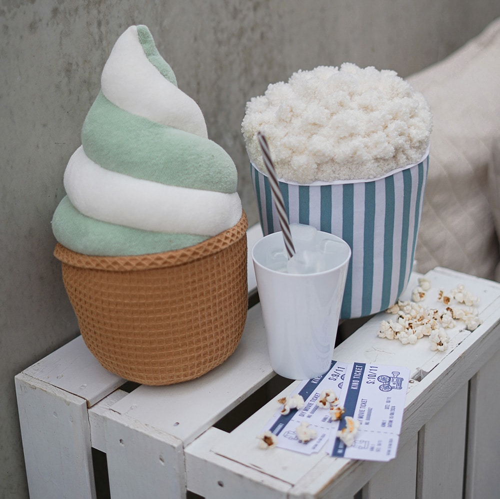Diy Stoffe Inspiration - Popcorn - Paket Mint Weiss - Streifen - Softeis Diy Stoffe Inspiration - Popcorn - Paket Mint Weiss - Streifen - Softeis