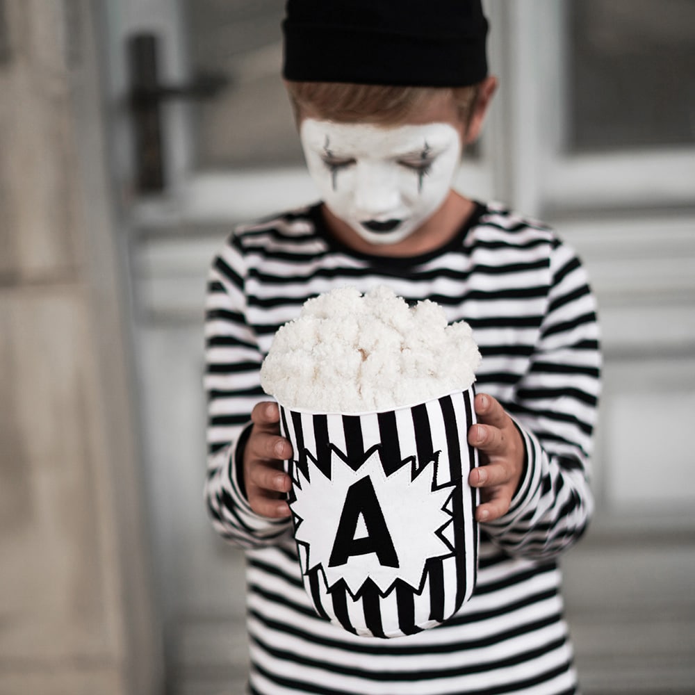 Diy Stoffe Inspiration - Popcorn - Paket Streifen Schwarz /Weiss - Pantomime