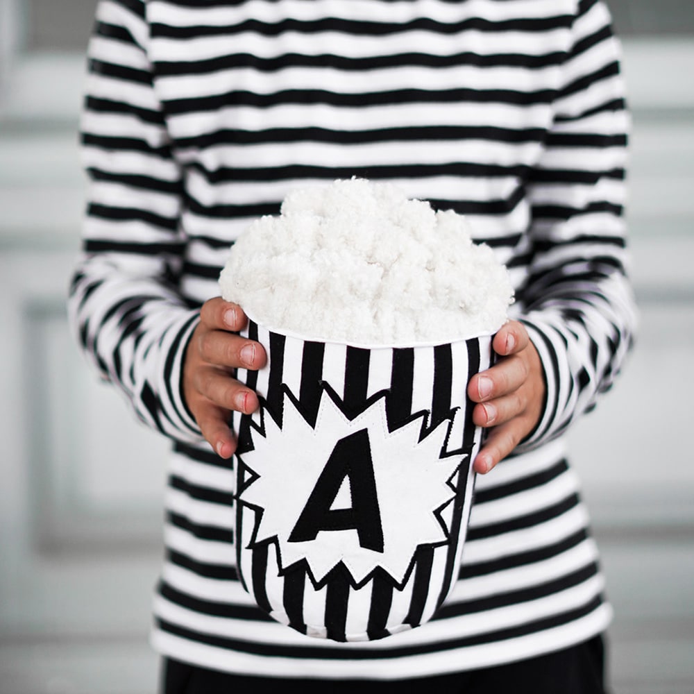 Diy Stoffe Inspiration - Popcorn - Paket Streifen Schwarz /Weiss - Pantomime