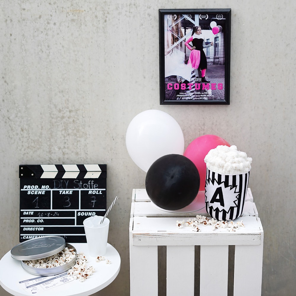 Diy Stoffe Inspiration - Popcorn - Paket Streifen Schwarz /Weiss
