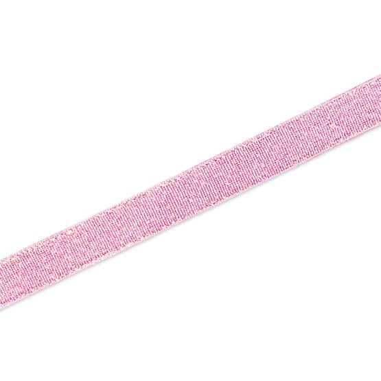 Dekoband 16mm Helles Pink Silber Glitzer