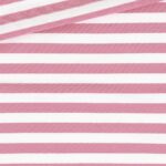 French Terry - Sommersweat - Weiß/Sweet Pink Streifen