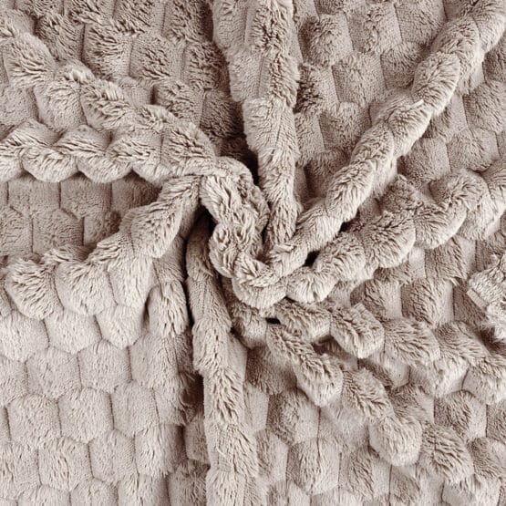 Waben Kuschelfleece - Plüsch - Smoky Beige