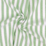 Musselin – Streifen – Palmengrün/Warmweiß