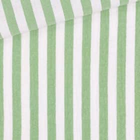 Musselin – Streifen – Palmengrün/Warmweiß